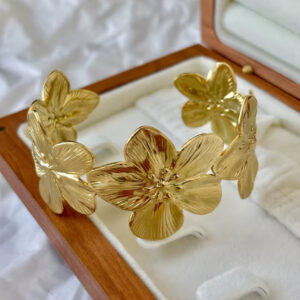 Bracelet manchette fleurs