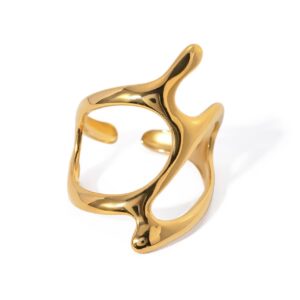 Bague ajourée abstraite sculptée