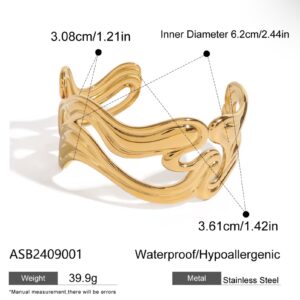 Alternative view of Bracelet manchette sculptural ondulé