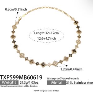 Alternative view of L’impératrice Collier trèfles sertis